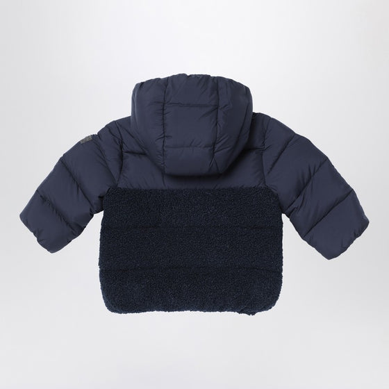 Il Gufo Navy blue nylon and curly down jacket