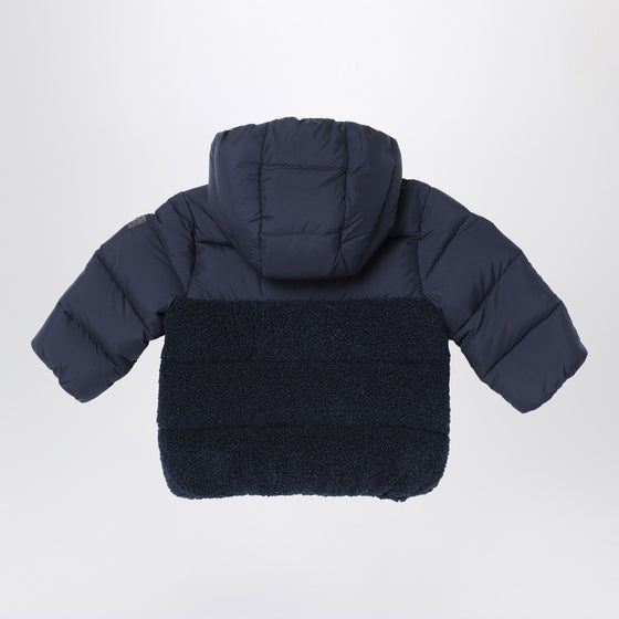 Il Gufo Navy blue nylon and curly down jacket