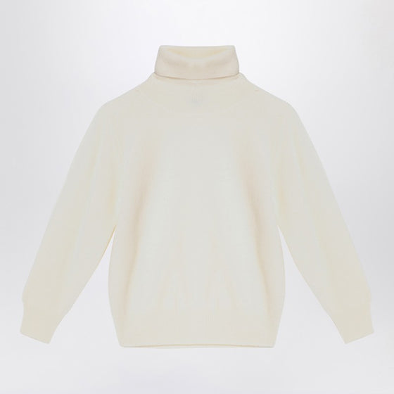 Il Gufo Ivory turtleneck sweater in wool