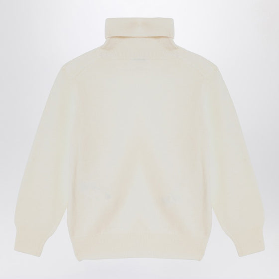 Il Gufo Ivory turtleneck sweater in wool