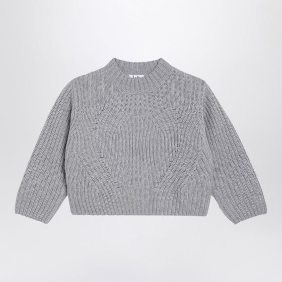 Il Gufo Grey ribbed wool jumper
