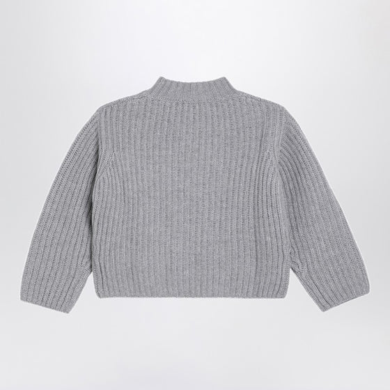 Il Gufo Grey ribbed wool jumper