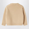 Il Gufo Beige wool pullover with lion embroidery