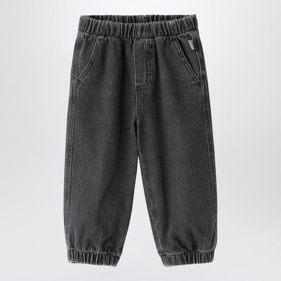 Il Gufo Black washed denim jeans