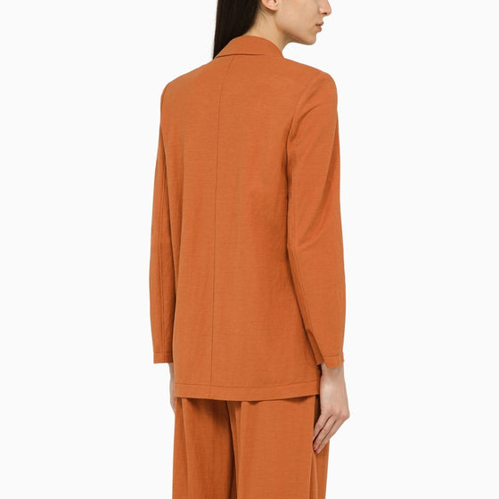 Harris Wharf London Terracotta-coloured double-breasted jacket