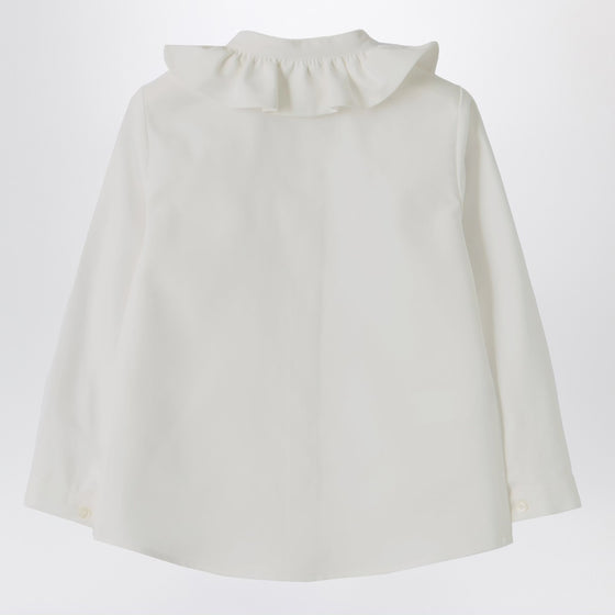 Il Gufo White shirt with ruffled collar