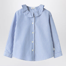  Il Gufo Blue and white striped cotton shirt