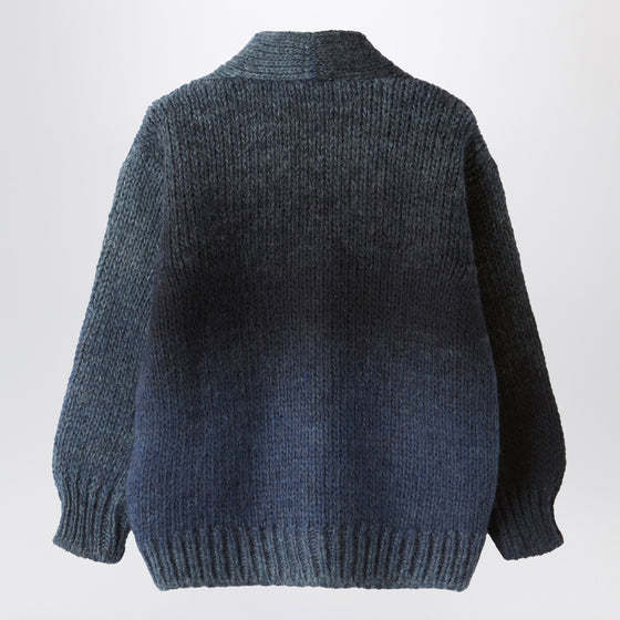Il Gufo Blue gradient wool blend cardigan