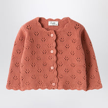  Il Gufo Pink cardigan with openwork pattern