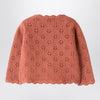 Il Gufo Pink cardigan with openwork pattern