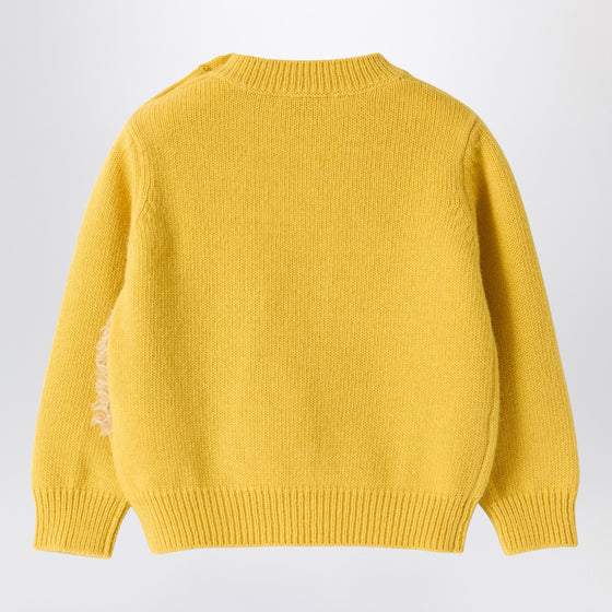 Il Gufo Yellow wool sweater with curly texture