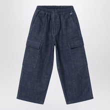  Il Gufo Blue denim cargo pants