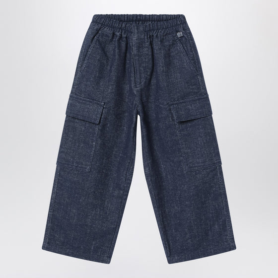 Il Gufo Blue denim cargo pants