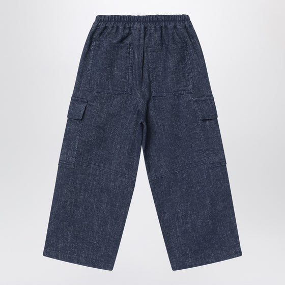 Il Gufo Blue denim cargo pants