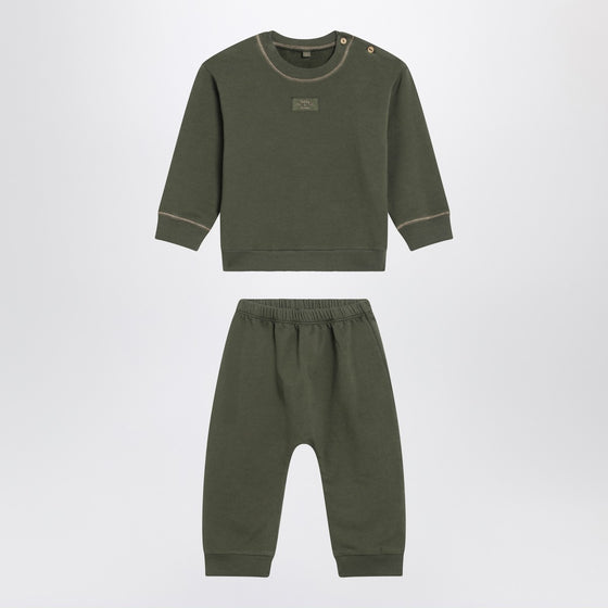 Teddy & Minou Moss green two-piece cotton suit