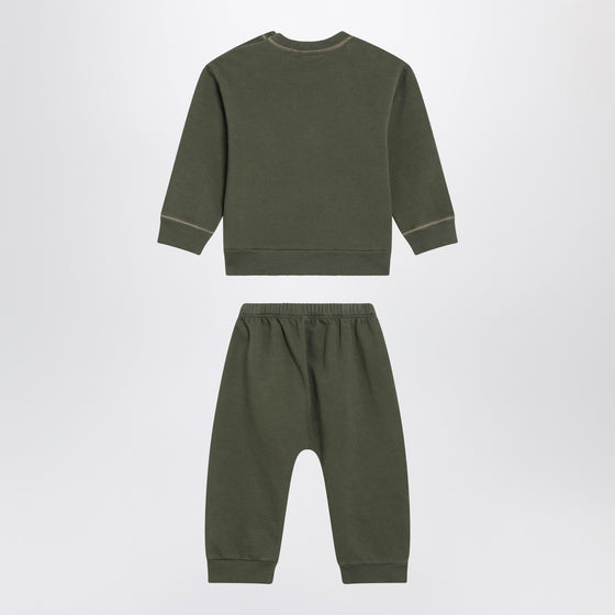 Teddy & Minou Moss green two-piece cotton suit