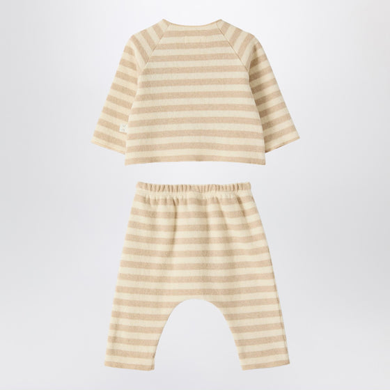 Teddy & Minou Two-piece beige striped knit set