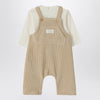 Teddy & Minou Beige outfit with corduroy overalls