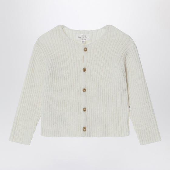 Teddy & Minou Milk-white wool-blend cardigan