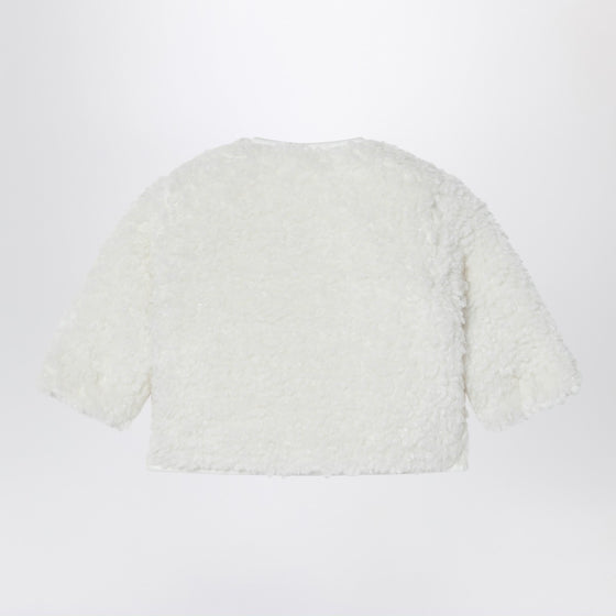 Teddy & Minou Milk-white shearling-effect jacket