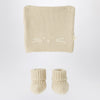 Teddy & Minou Beige knit set with hat and shoes