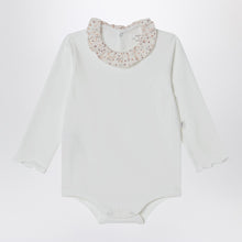  Teddy & Minou White bodysuit with neckline and floral print