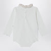 Teddy & Minou White bodysuit with neckline and floral print