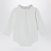Teddy & Minou White bodysuit with neckline and floral print