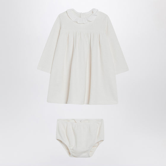 Teddy & Minou Milk white dress with matching bloomers