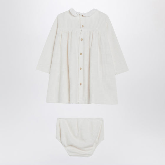 Teddy & Minou Milk white dress with matching bloomers