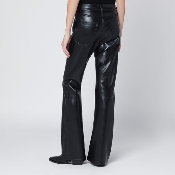 AGOLDE Black faux leather trousers Mid Rise Kick Boot