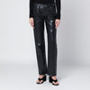 AGOLDE Black faux leather trousers Low Rise Slim