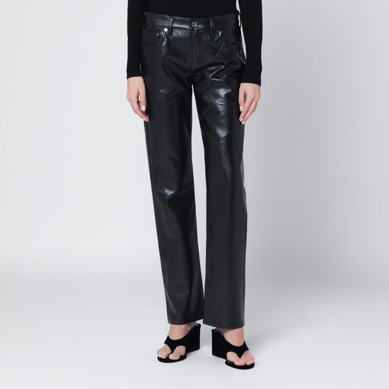 AGOLDE Black faux leather trousers