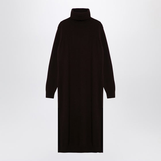 Roberto Collina Brown cashmere blend turtleneck dress