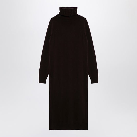 Roberto Collina Brown cashmere blend turtleneck dress