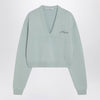 Acne Studios Faded mint wool v-neck sweater