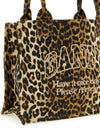 Ganni Leopard Large Shopping Bag