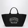GANNI XXL black canvas tote bag