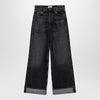 AGOLDE Dame dark grey wide ribbed denim jeans