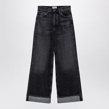  AGOLDE Dame dark grey wide ribbed denim jeans