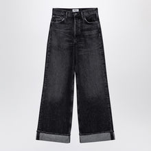  AGOLDE Dame dark grey wide ribbed denim jeans