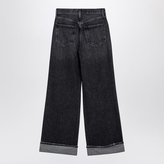 AGOLDE Dame dark grey wide ribbed denim jeans
