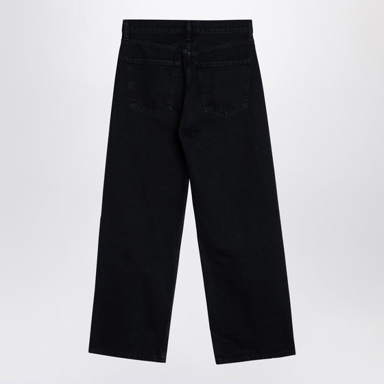 AGOLDE Wide black jeans in organic denim