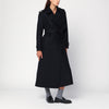 Harris Wharf London Navy blue wool wrap coat
