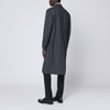 Lardini Grey herringbone double-breasted coat