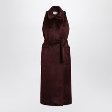  Max Mara Cherry-colored sleeveless coat in alpaca and wool