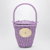 Patou Lilac wicker bucket bag