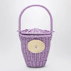Patou Lilac wicker bucket bag