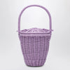 Patou Lilac wicker bucket bag