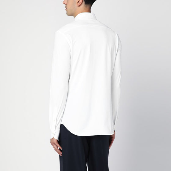 XACUS White slim-fit twill Active shirt